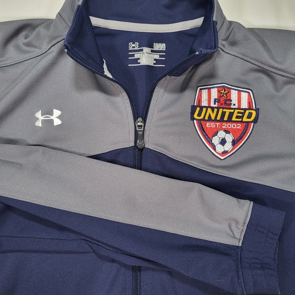 Under Armour Other - Under Armour Futbolista Full Zip Jacket Mens Large Loose Blue Gray F.C. United